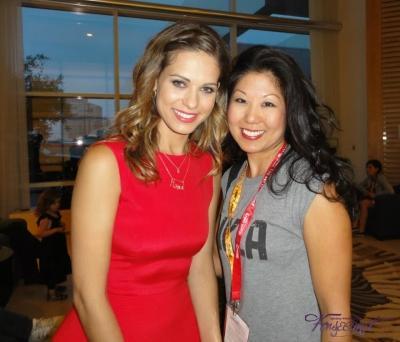 Evening before IGN party with fan
